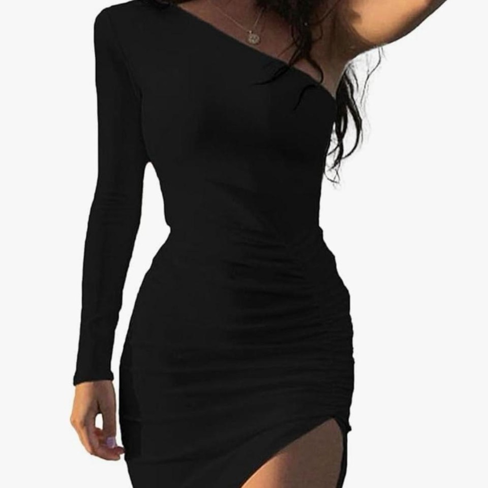 Black One-Shoulder Dress